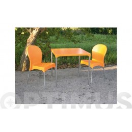 MESA ERMES NARANJA 75 X 75 CM