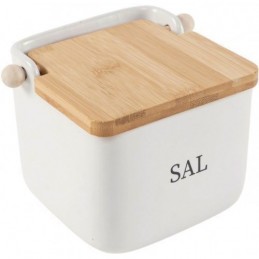 SALERO PORCELANA TAPA BAMBU...