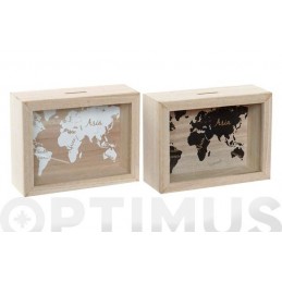 HUCHA MADERA CRISTAL  20 X...